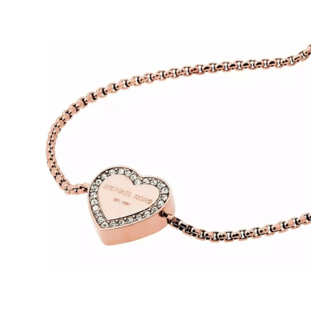 MICHAEL KORS Rose Gold Heart Slider Bracelet - Picture 2 of 8
